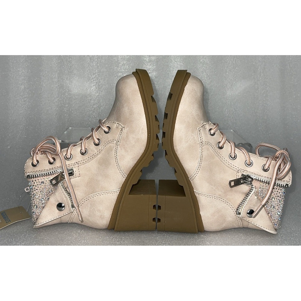 Therabouts Kinsley Pink Rhinestone Hiker Block Heel Boots Girls Size 11 NEW - Picture 13 of 16